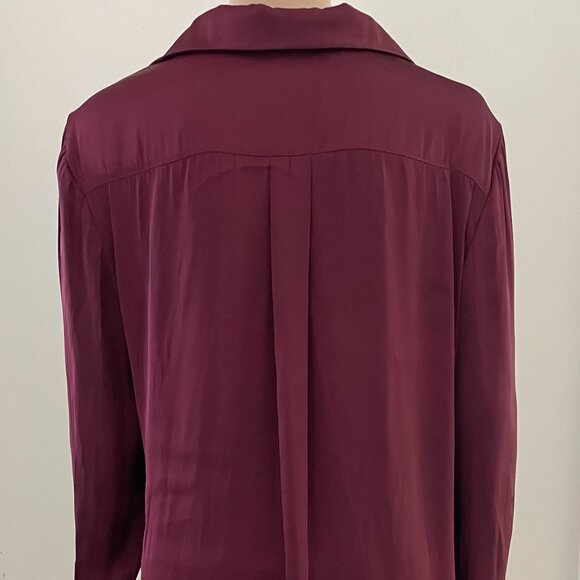 David Lerner Blouse Burgundy Long Sleeves Women's Size Small - Picture 6 of 8